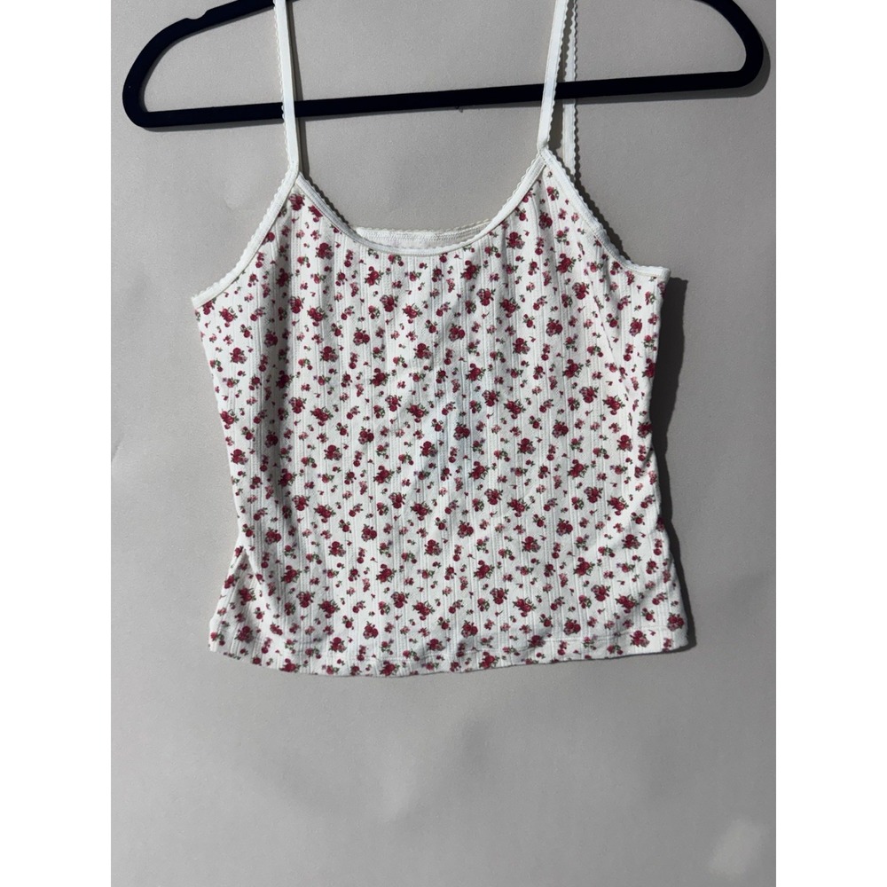 NWT Parke x Target Women's Pointelle Tank Top - Cream Floral Size Small